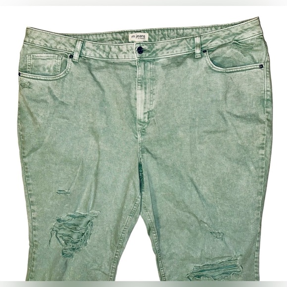 “MAURICES” Plus Size 24W Acid Green Ripped Jeans NWOT 🏷️​ - Picture 5 of 9